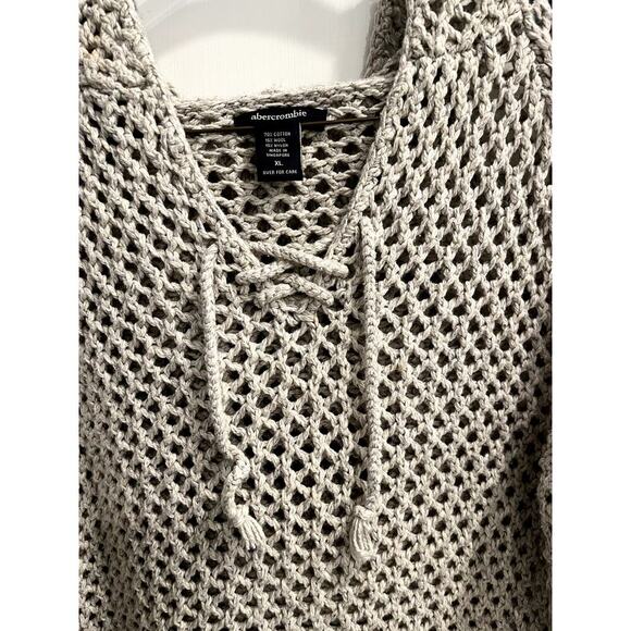 Abercrombie Open Knit Sweater Hood Size XL (see measurements - runs small) - Picture 2 of 5